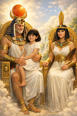 Dieu Rê, ça Fille Toute Parfaite, et Déesse Maât(Râ)