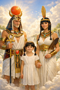 Dieu Rê, ça Fille Toute Parfaite, et Déesse Maât(Râ)