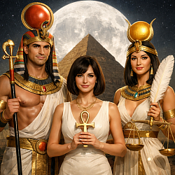 Dieu Rê, ça Fille Toute Parfaite, et Déesse Maât(Râ)