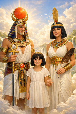 Dieu Rê, ça Fille Toute Parfaite, et Déesse Maât(Râ)