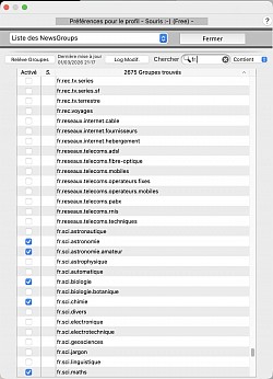 Liste non exhaustive de groupes thématique